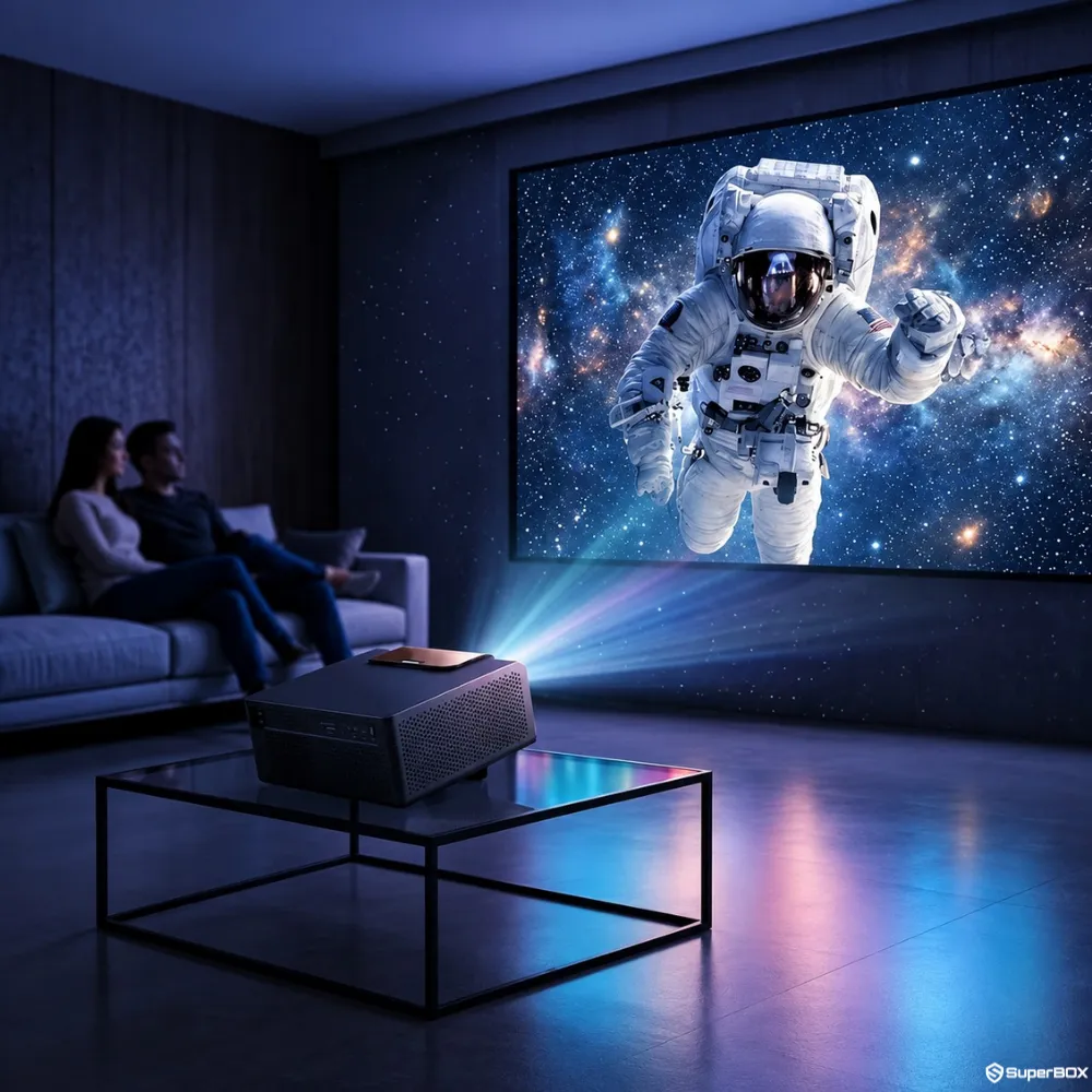 Big screen movie experience with SuperBox P7 Pro Projector