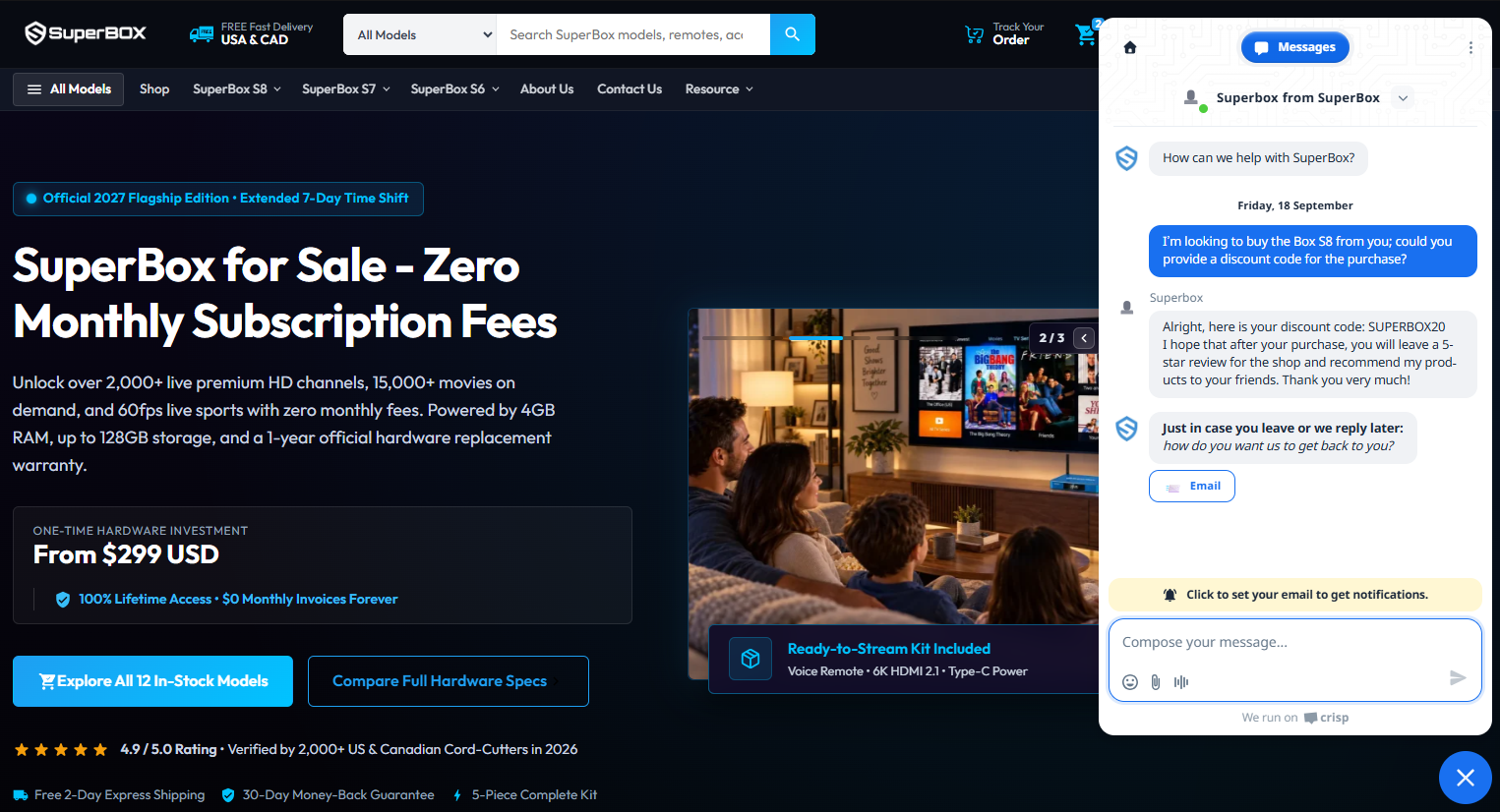 How to get SuperBox Discount Code 10% to 20% Off Orders 6 Chat with the SuperBox sales team to get a discount code when purchasing SuperBox.