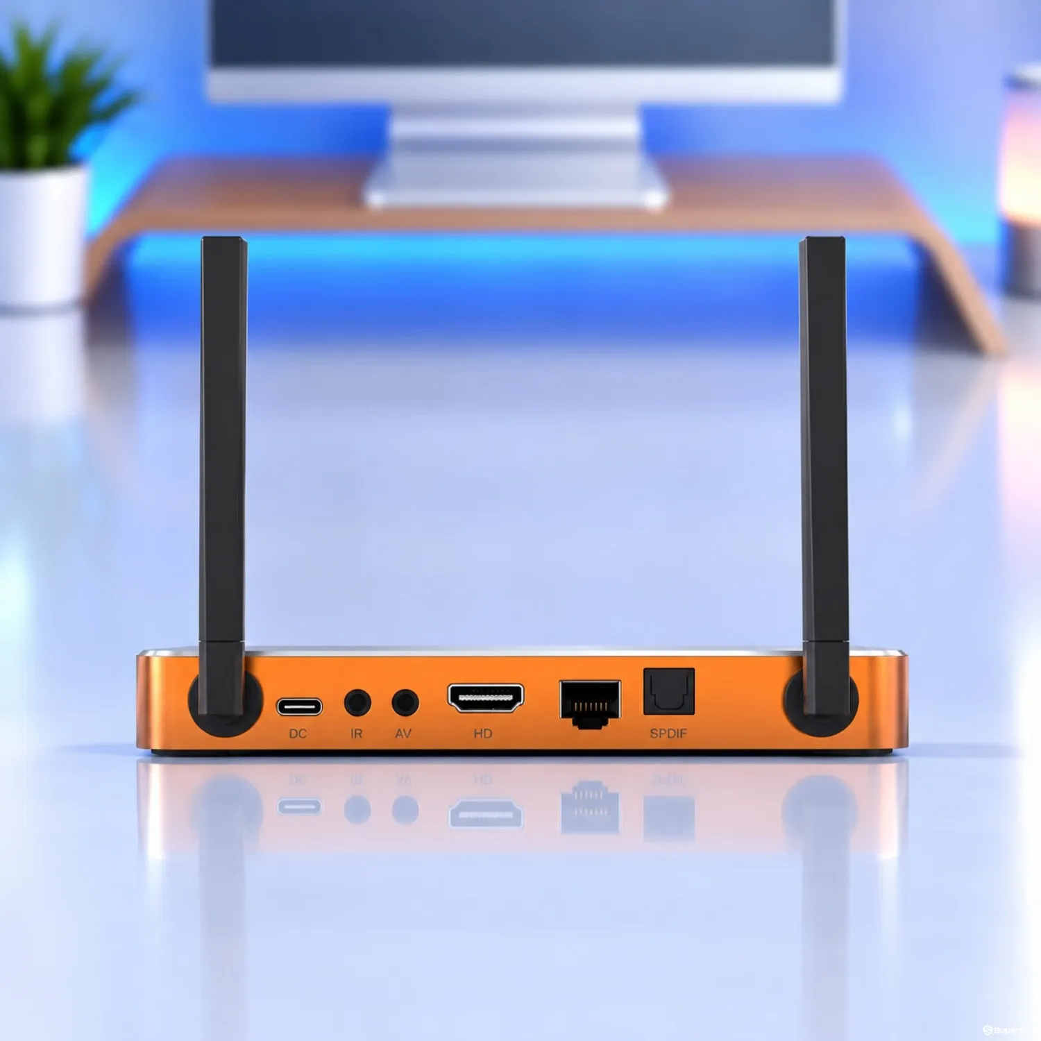 Rear view of SuperBox S7 Prime with HDMI, Ethernet and connectivity ports