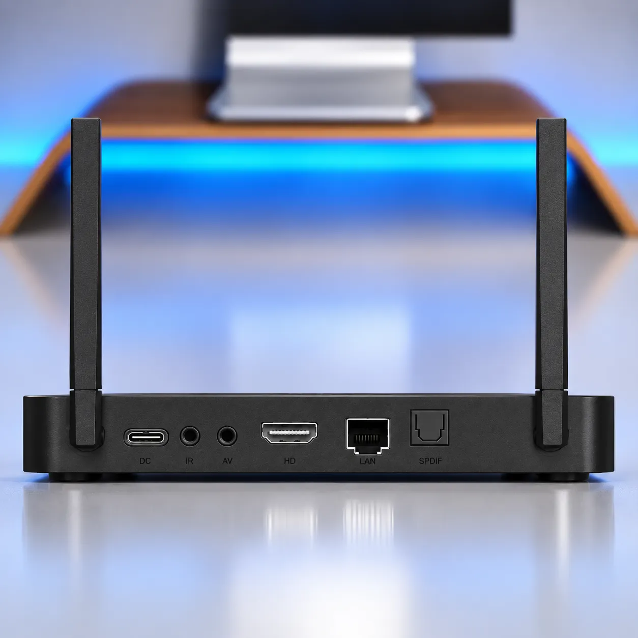 Rear view of SuperBox S8 Pro ports and connectivity