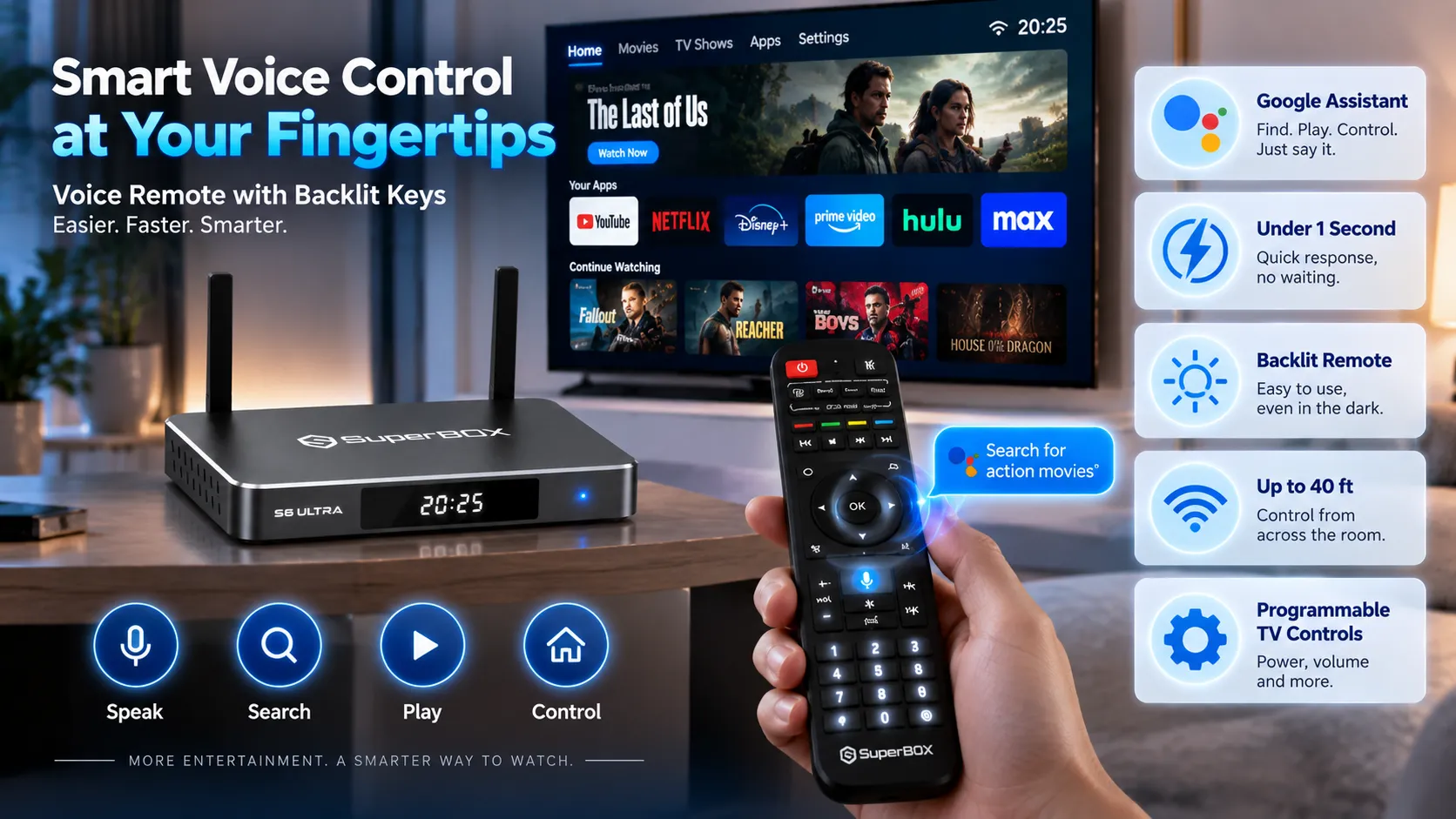 SuperBox S6 Ultra 10 Smart voice control on SuperBox S6 Ultra