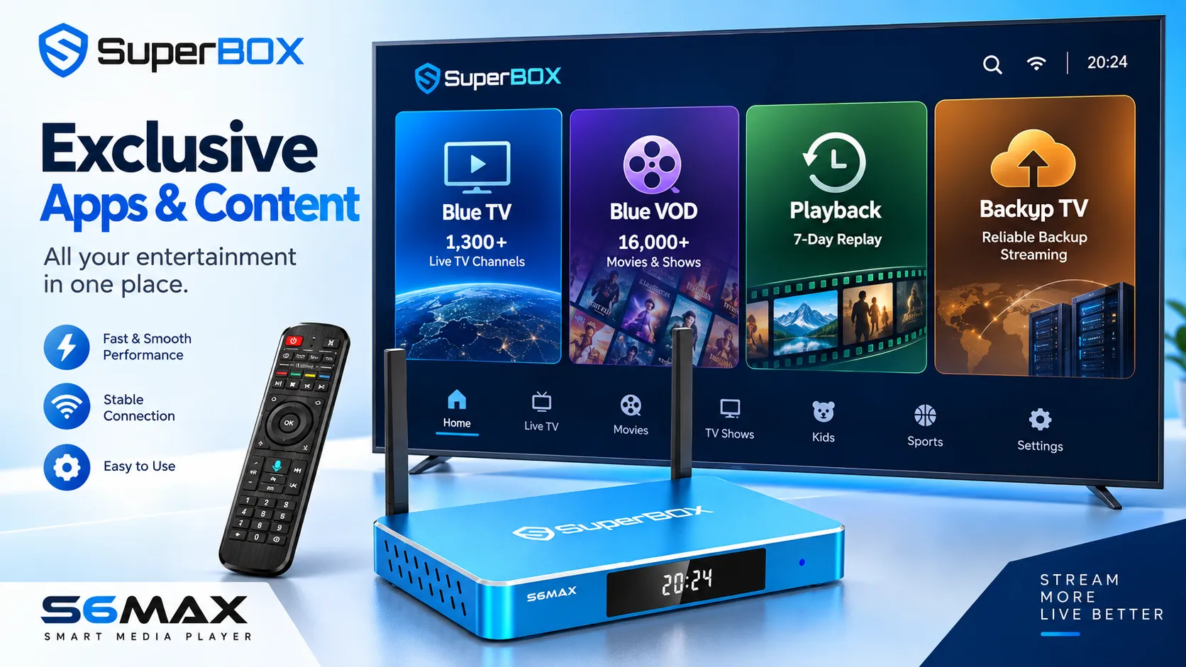 SuperBox S6 Max 6 SuperBox S6 Max exclusive apps and entertainment content