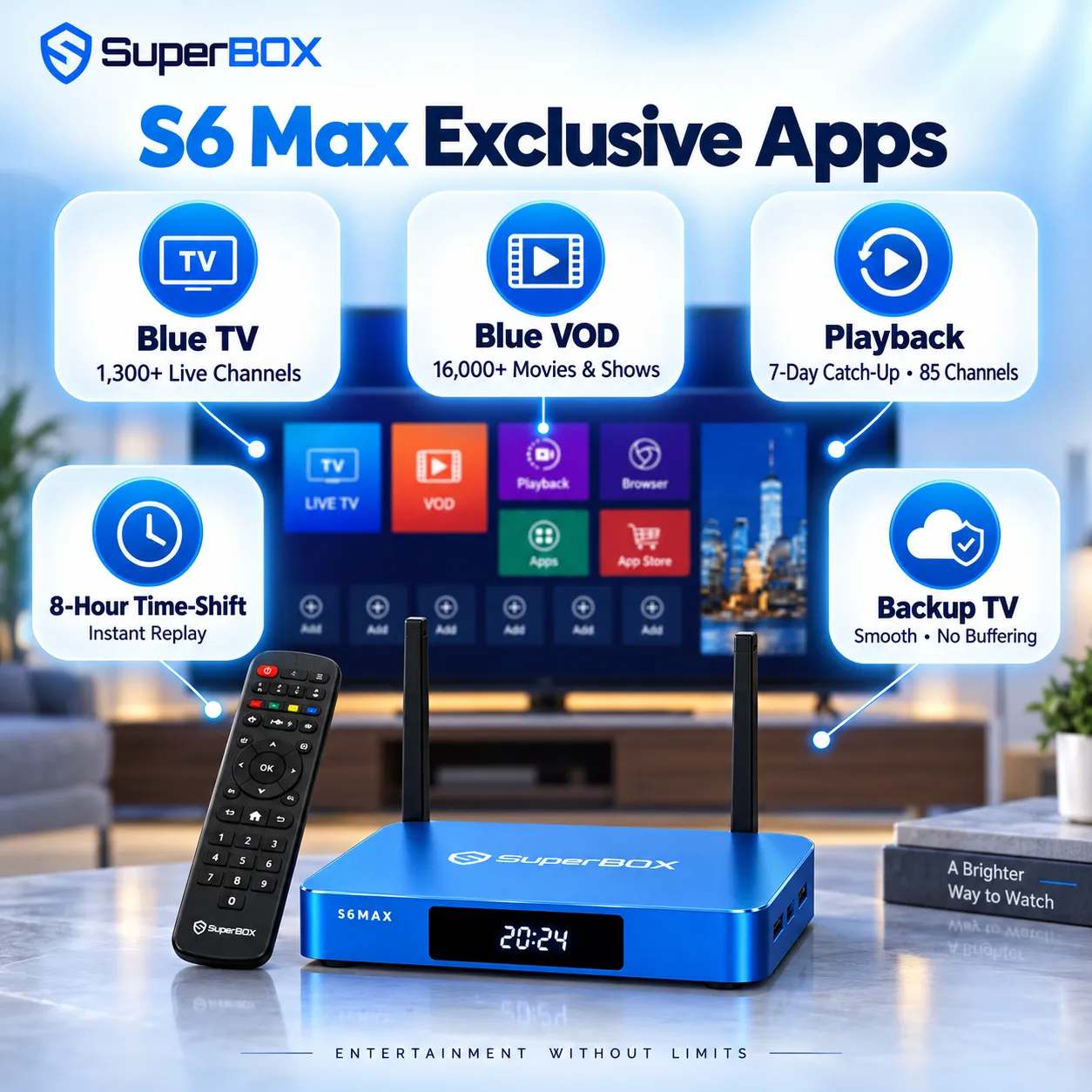 SuperBox S6 Max exclusive apps and entertainment content