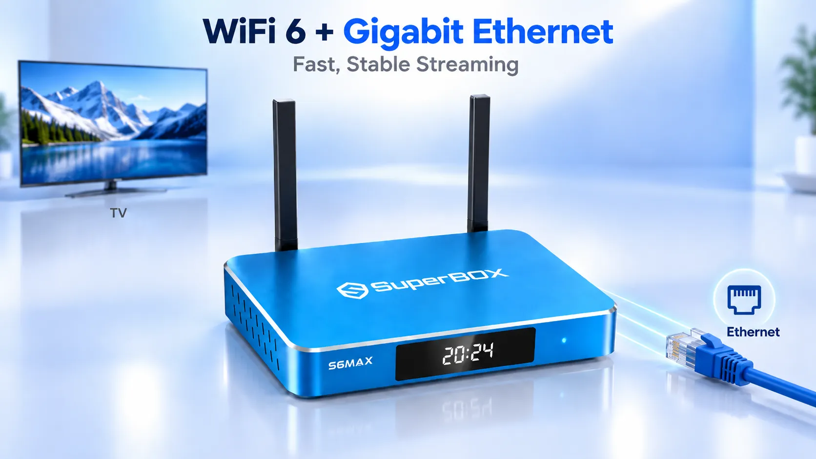 SuperBox S6 Max 11 SuperBox S6 Max with WiFi 6 and Gigabit Ethernet connectivity