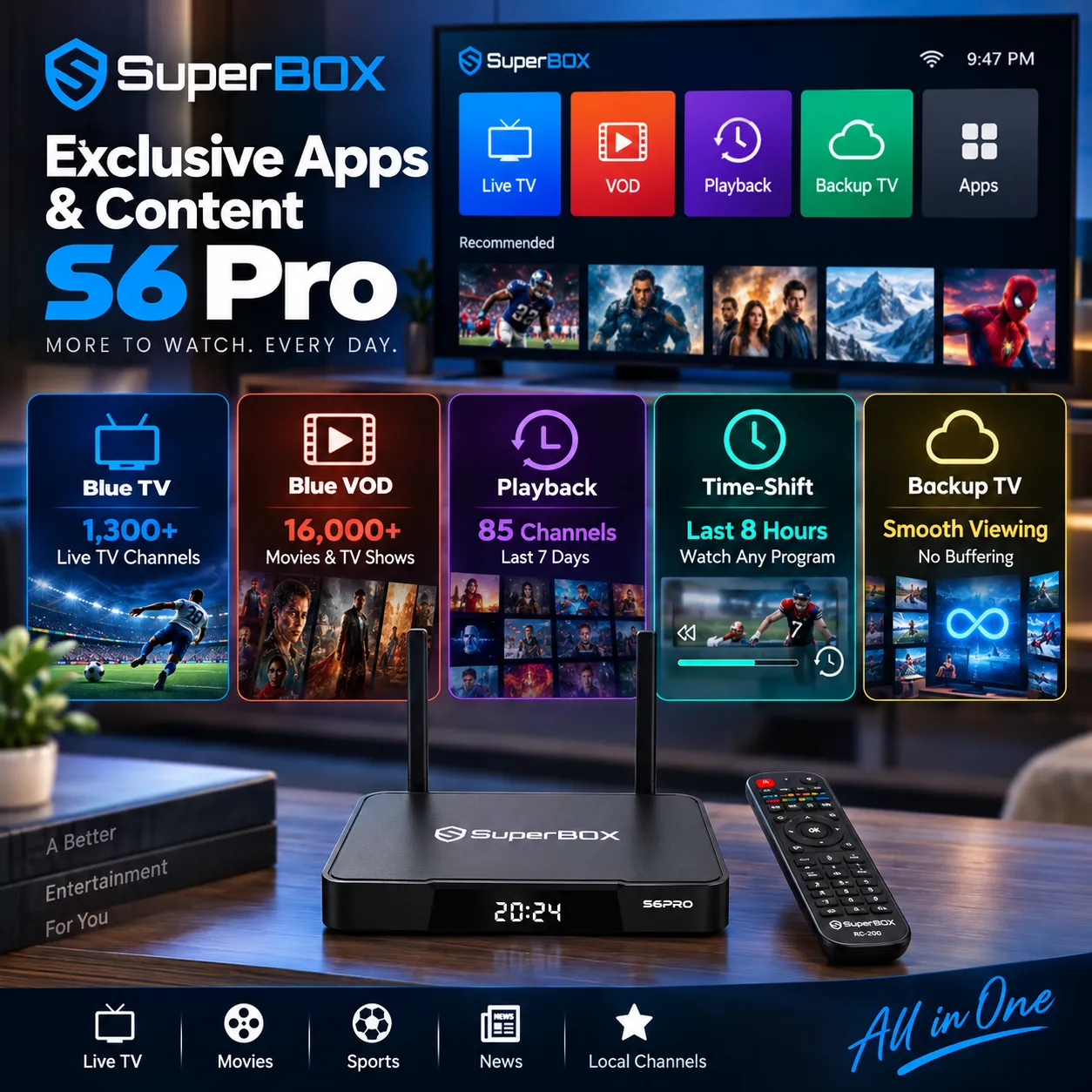 SuperBox S6 Pro exclusive apps and entertainment content