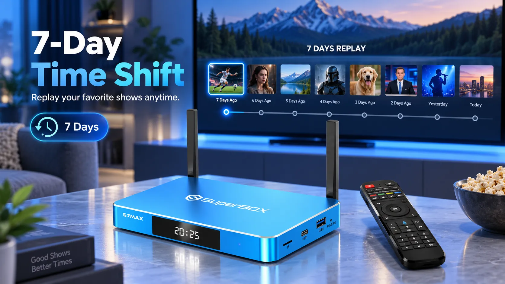 SuperBox S7 Max 8 SuperBox S7 Max 7-day Time Shift playback feature