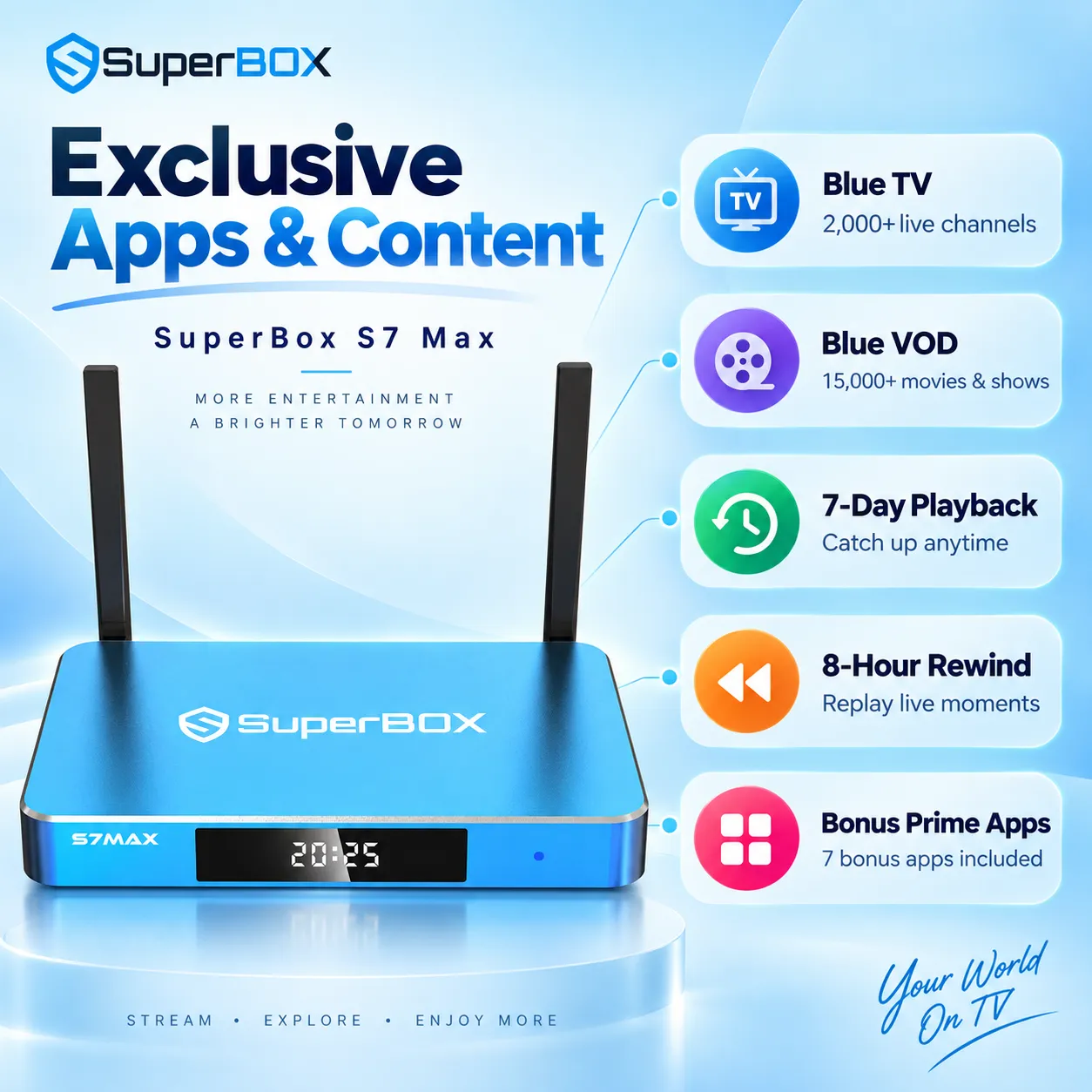 SuperBox S7 Max exclusive apps and entertainment content
