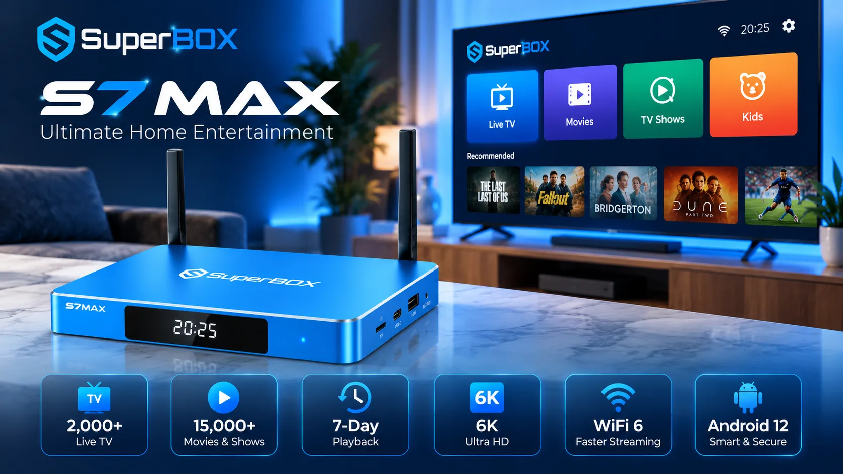 SuperBox S7 Max 2 SuperBox S7 Max overview with key entertainment features