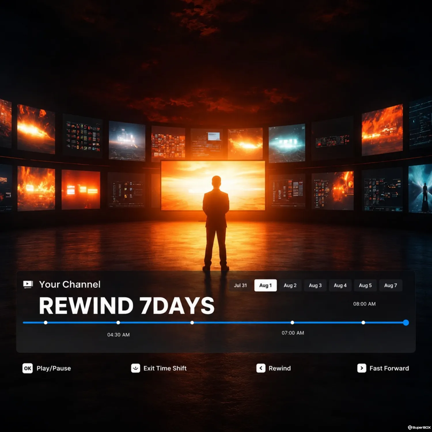 SuperBox S7 Prime 7-day rewind and playback feature