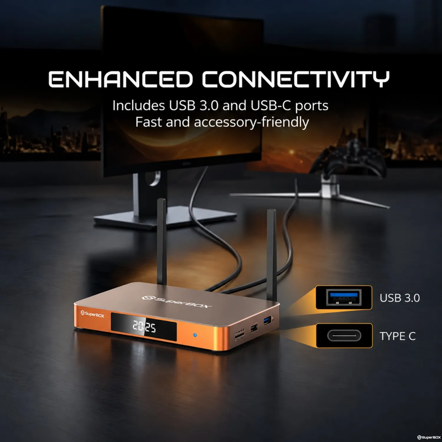 SuperBox S7 Prime USB 3.0 and USB-C connectivity