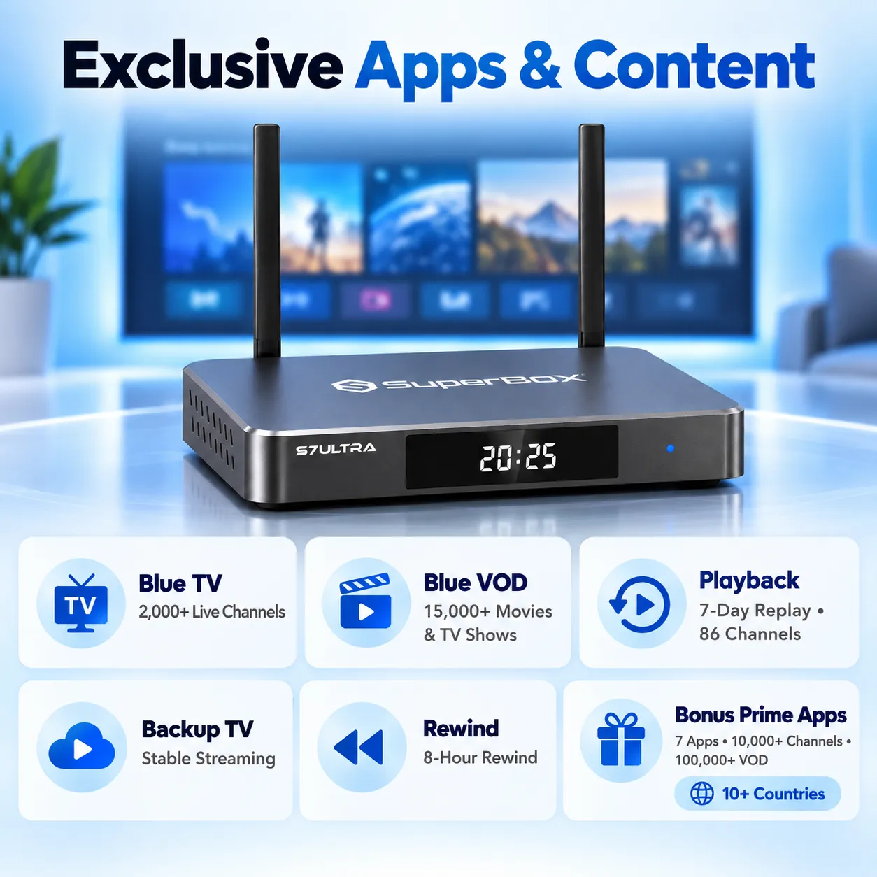 SuperBox S7 Ultra exclusive apps and entertainment content