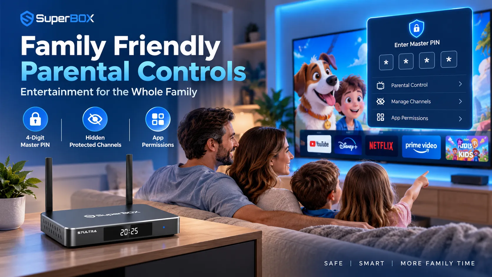 SuperBox S7 Ultra family-friendly parental controls