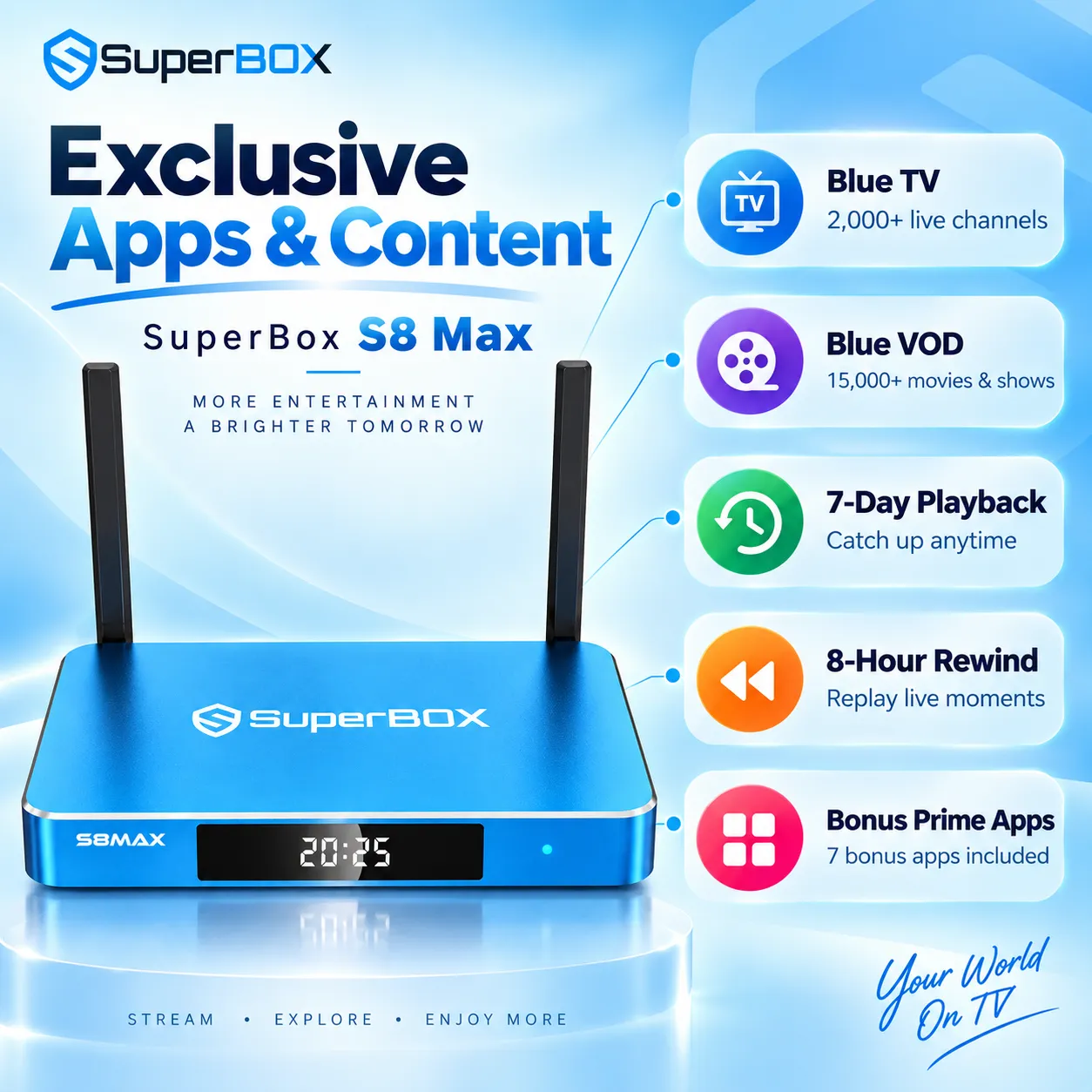 SuperBox S8 Max exclusive apps and entertainment content