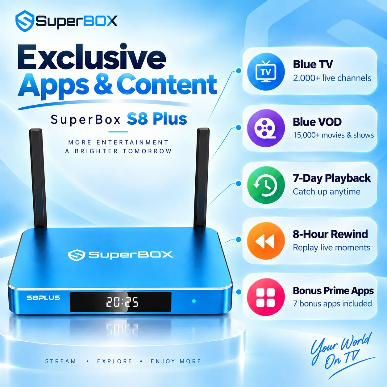 SuperBox S8 Plus exclusive apps and entertainment content
