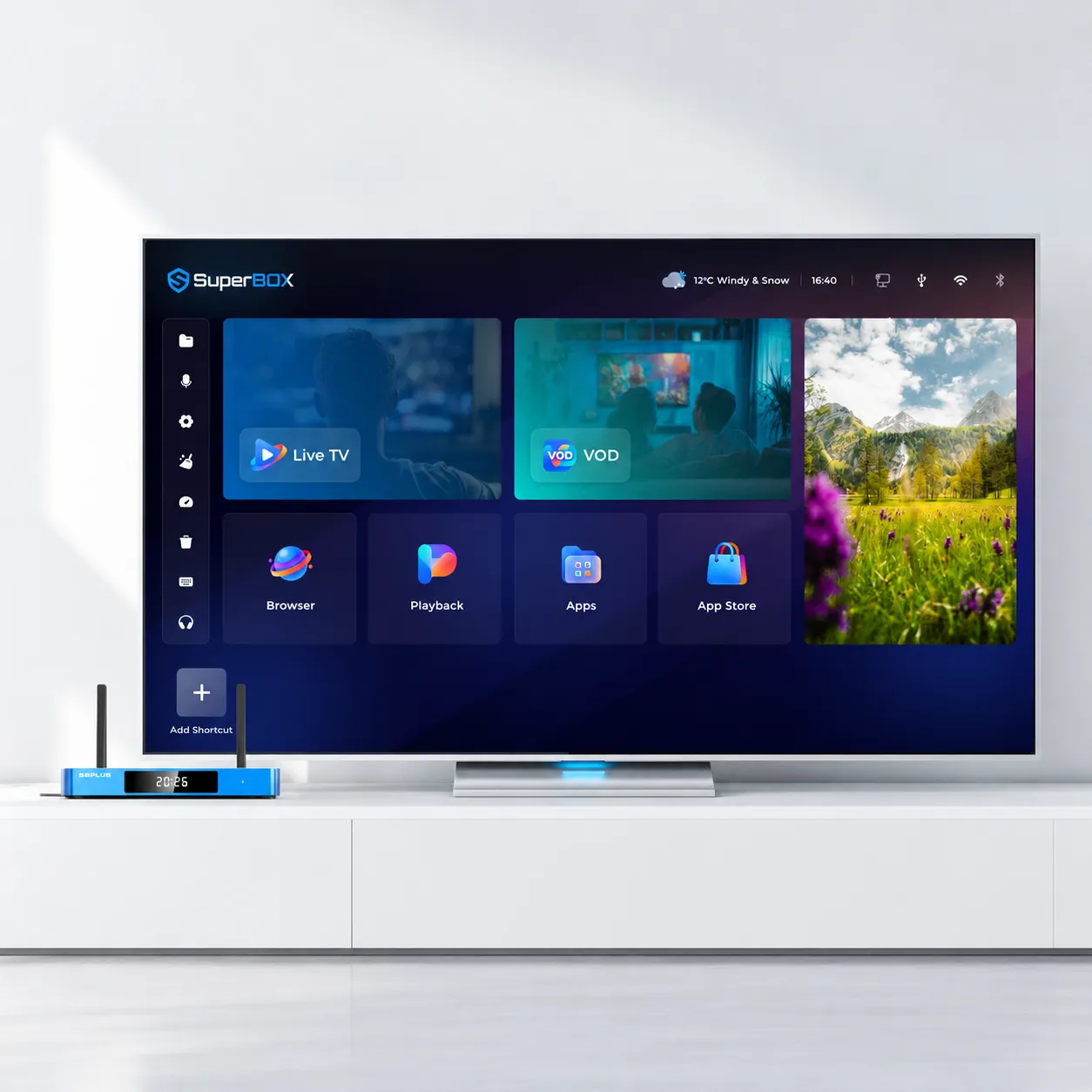 SuperBox S8 Plus main entertainment interface