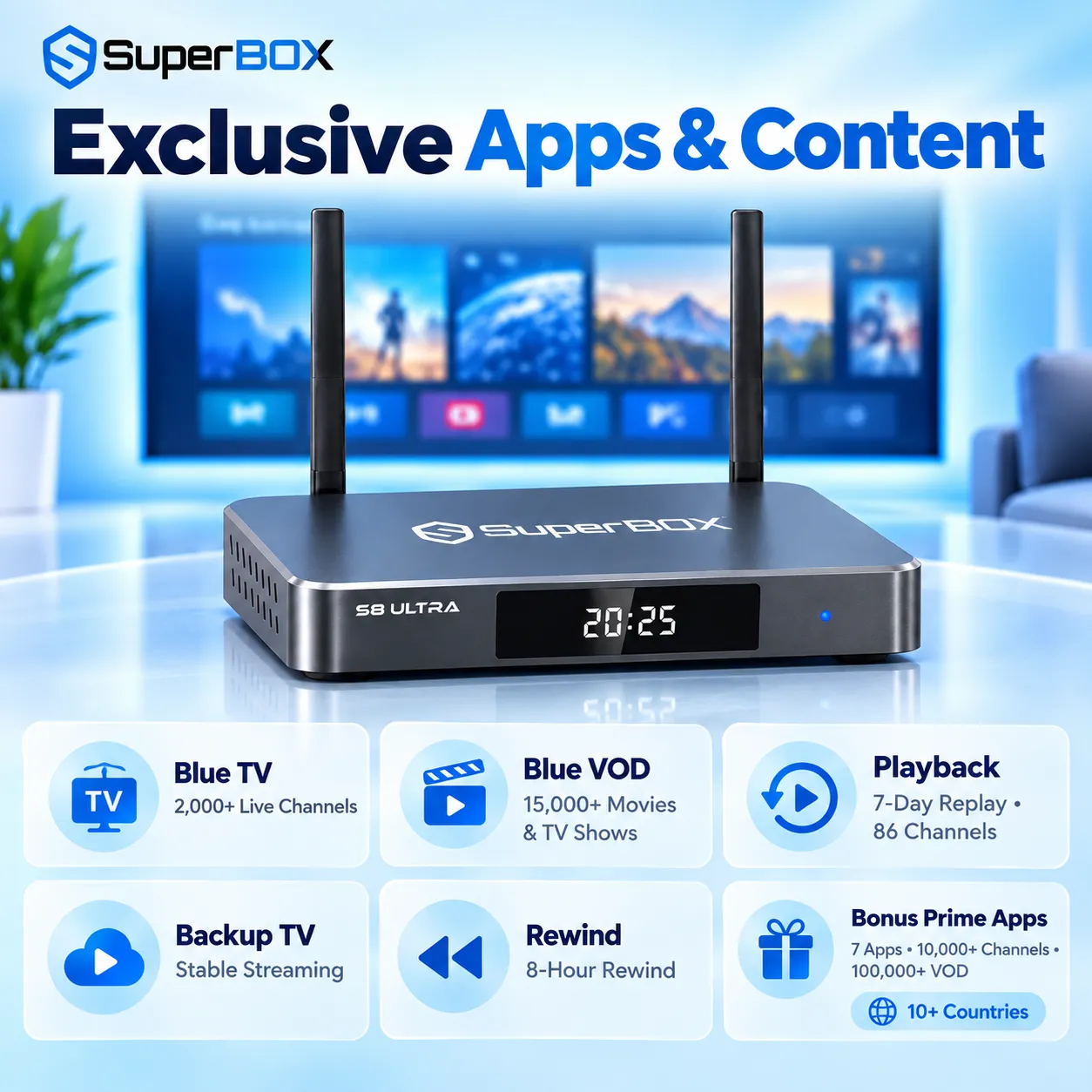 SuperBox S8 Ultra exclusive apps and entertainment content