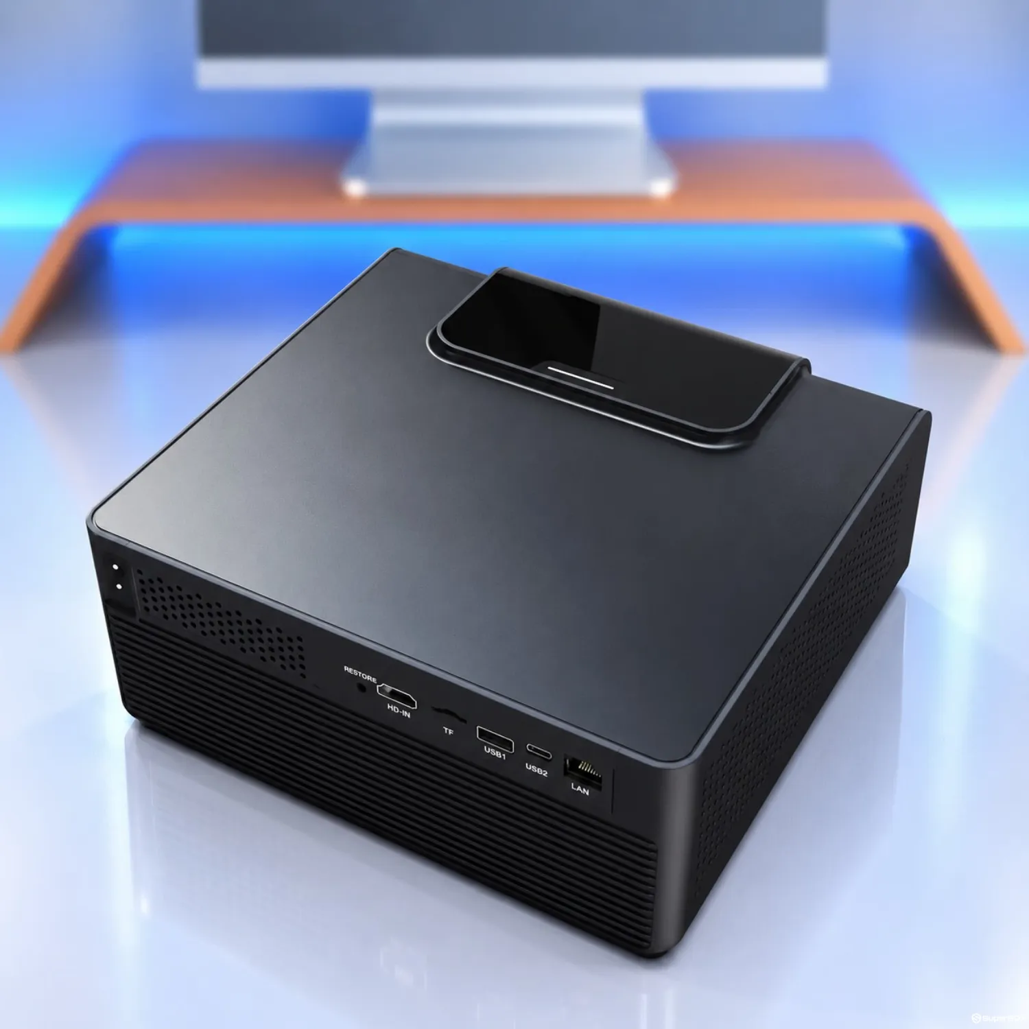 Top angled view of SuperBox P7 Pro Projector