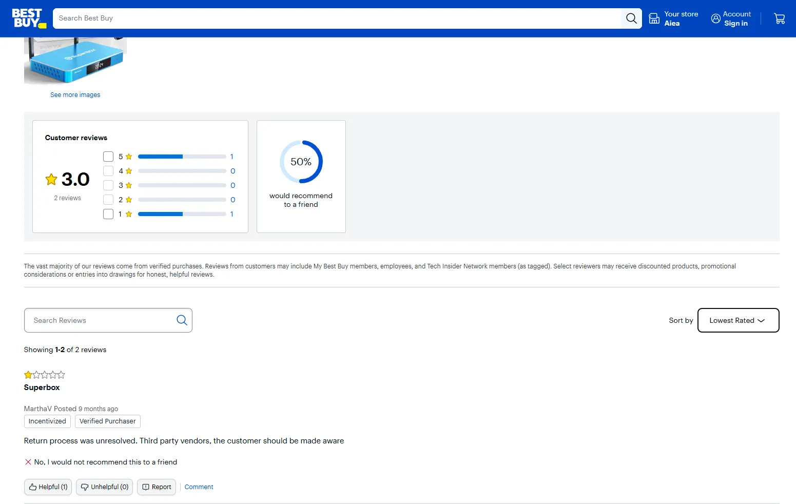 Is SuperBox sold on Best Buy? Retail reality & Marketplace risks 7 Actual negative user reviews from purchasing SuperBox on Best Buy