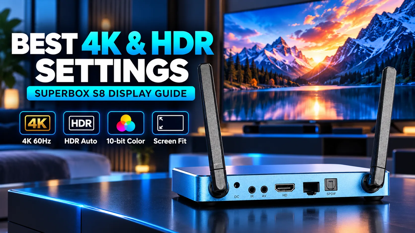 Best picture settings for SuperBox S8 to optimize 4K resolution and HDR quality
