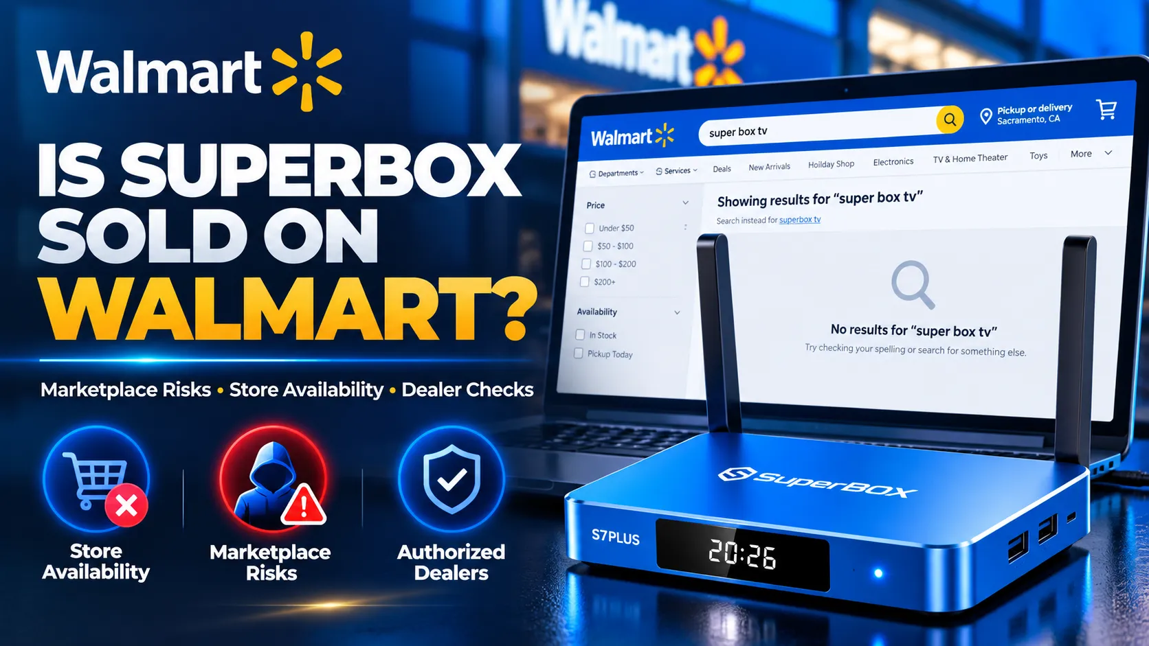 Is SuperBox sold on Walmart? Marketplace risks, store availability, and dealer checks