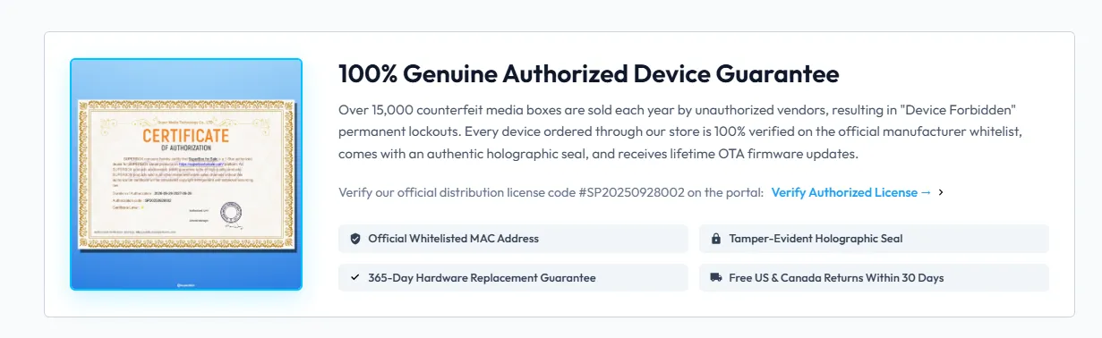 How to verify SuperBox dealer legitimacy and protect warranty coverage? 10 Step 1 Request the seller official reseller license code